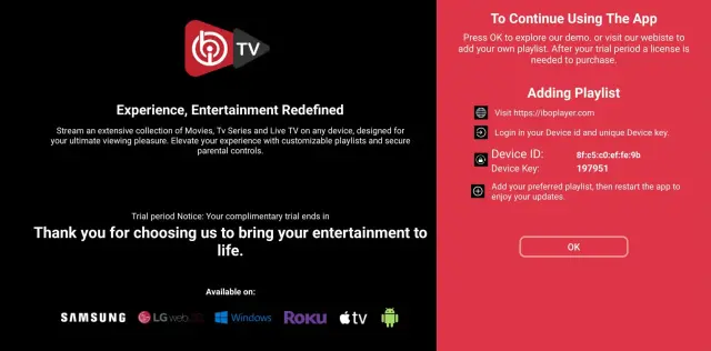 IboPlayer Device ID and Device Key
